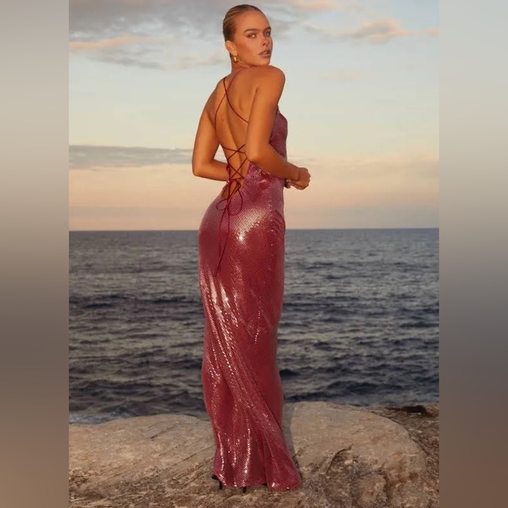 Peppermayo - Jada Sequin Maxi Dress - Red - Picture 2 of 4
